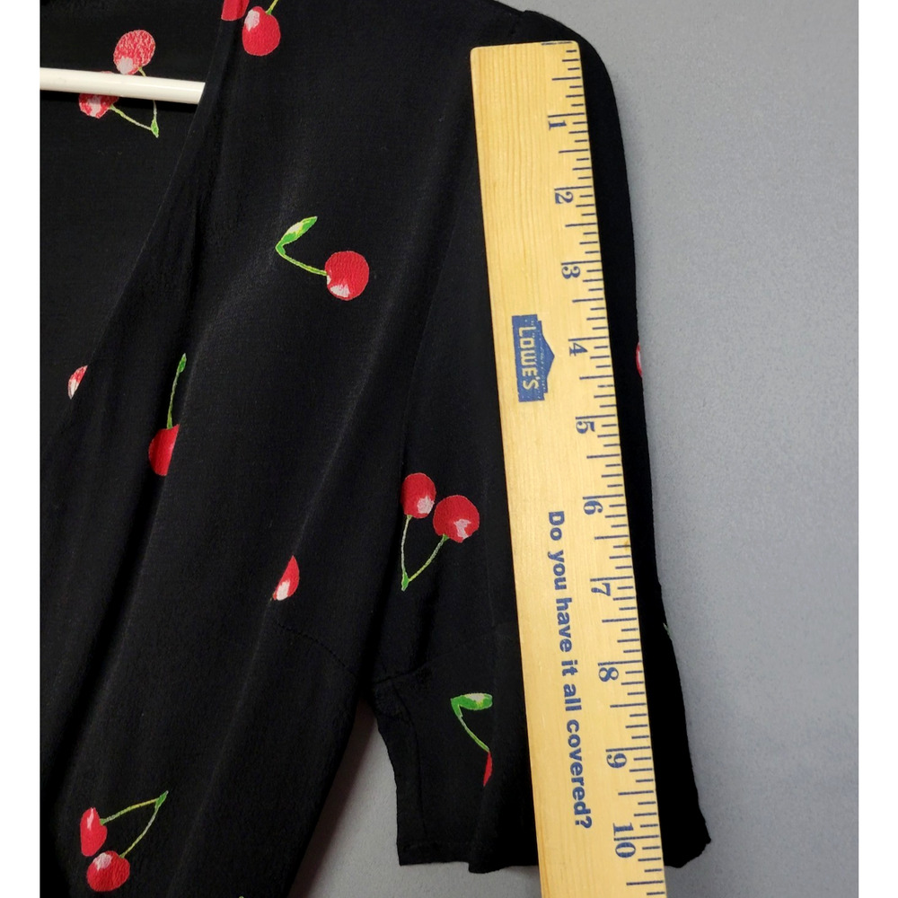 Rails‎ Aimee Wrap Style Cerise Cherry Dress Black Red Womens XS Flirty Mini - Picture 6 of 13